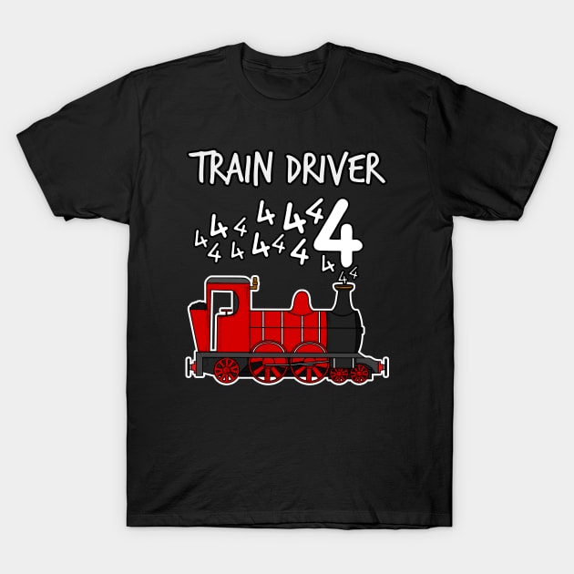 Train Driver 4 Year Old Kids Steam Engine T-Shirt by doodlerob